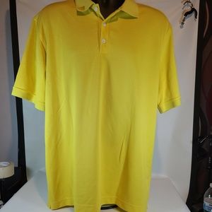 Nike Dri-Fit Golden Yellow Short Sleeve Collared Polo Shirt Mens Size Large